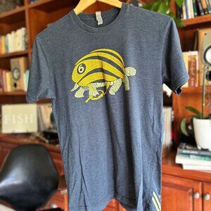Twin Six “Tortoise Helmet” Cycling Tee – Heather Navy (Size Small)